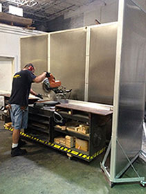 An optional panel carriage allows easy mounting and mobility in industrial environments