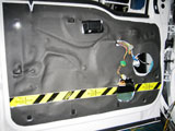 Interior door panel with applied Acoustiblok