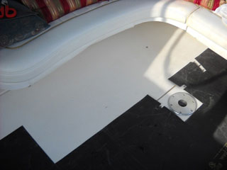 Boat after adding Acoustiblok sound deadening material