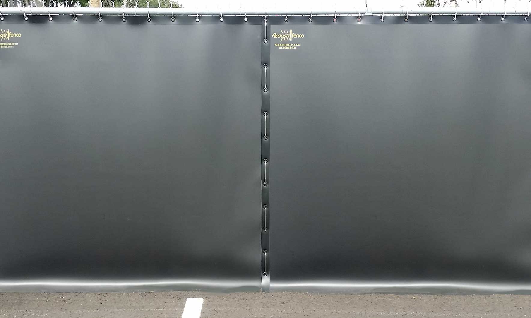 AFBlackInstalledMetalTies AcoustiFence-Noise Reducing Fences