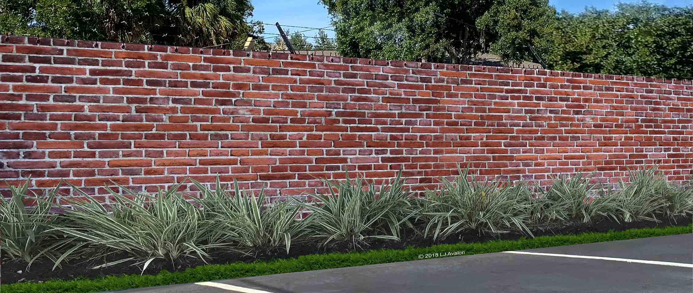 AFBrickWallBKPlants Acoustifence-Noise Reducing Fences