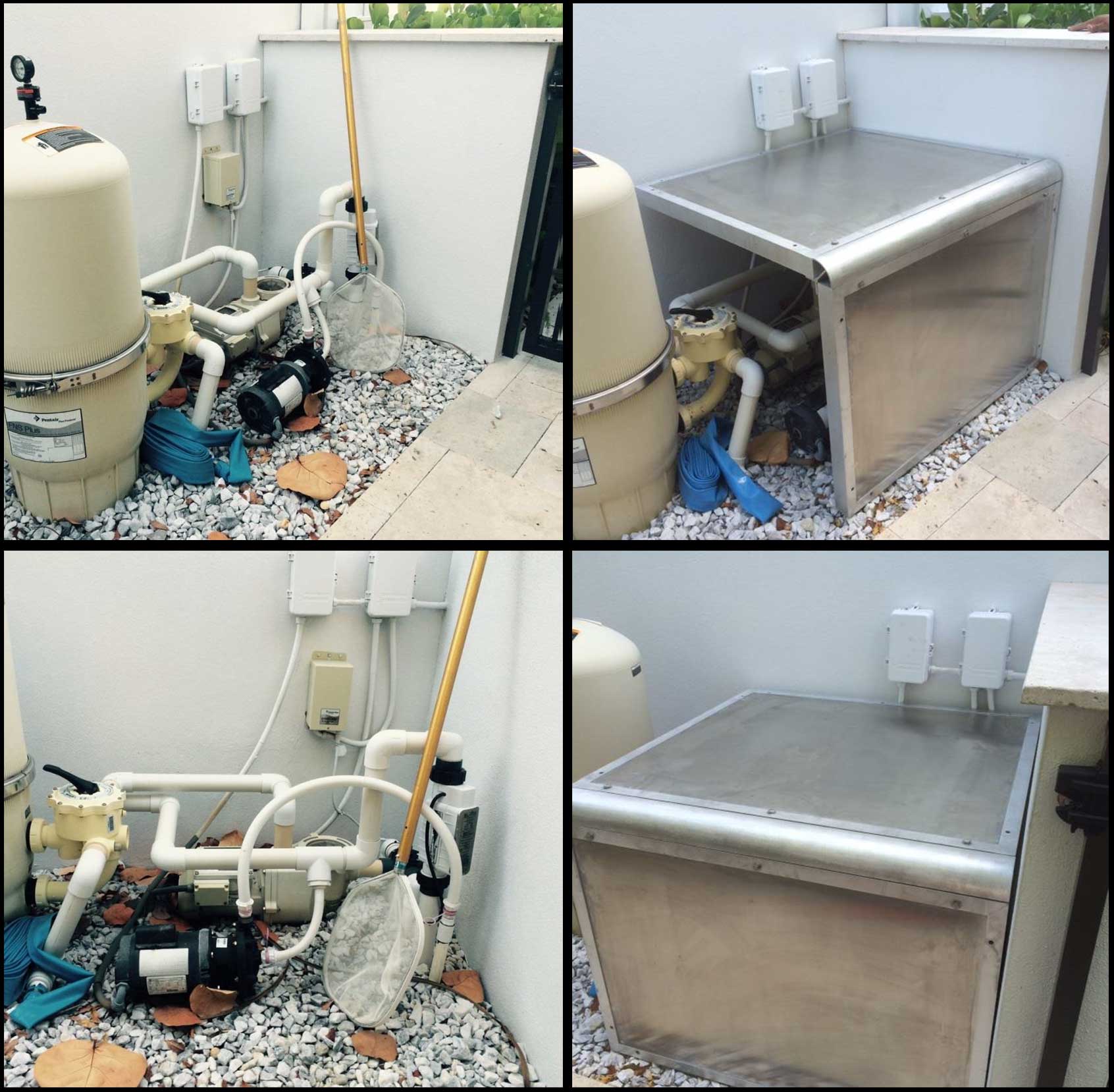 AWSPResPoolPumpNoiseCollage Residential Pool Pump Enclosure