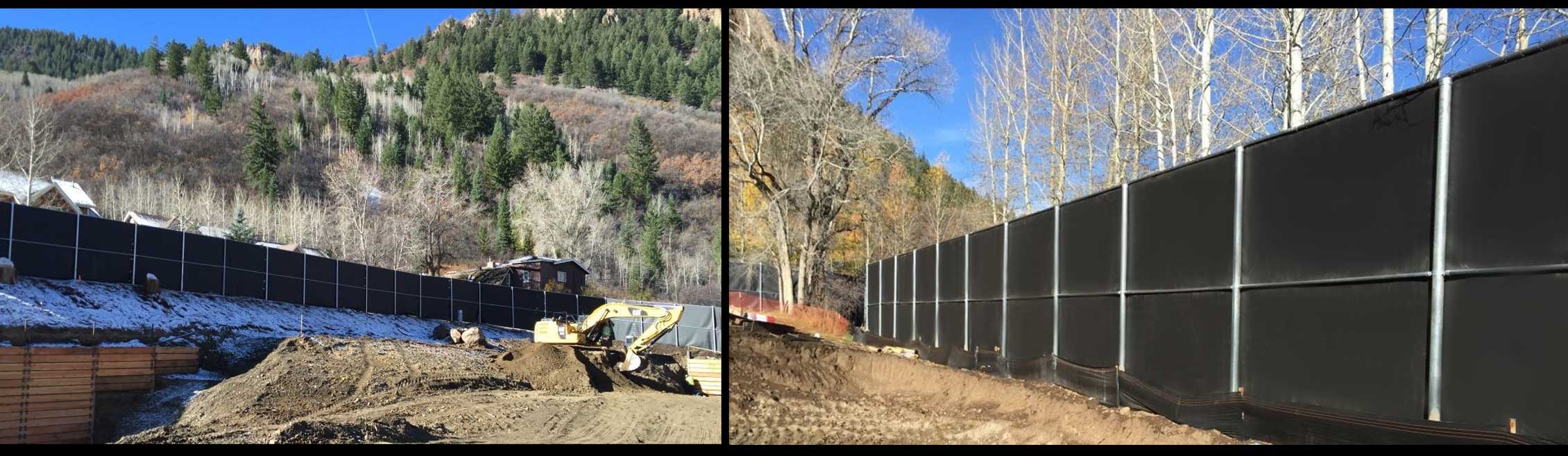 ColoradoAcoustiFenceConstructionSiteBarrierCollageCleaned Construction Site Noise Barrier