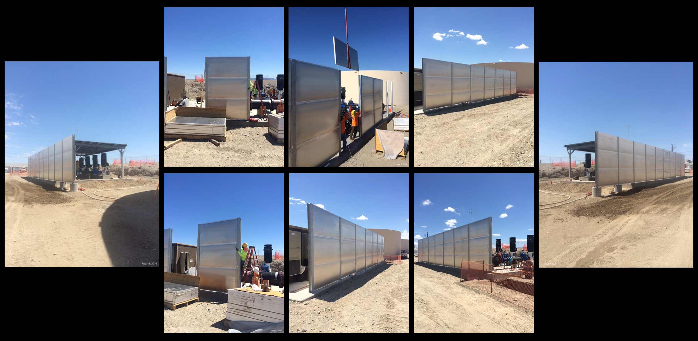 HavasuWaterTreatmentNoiseBarrierCollage Havasu Facility Noise Barrier
