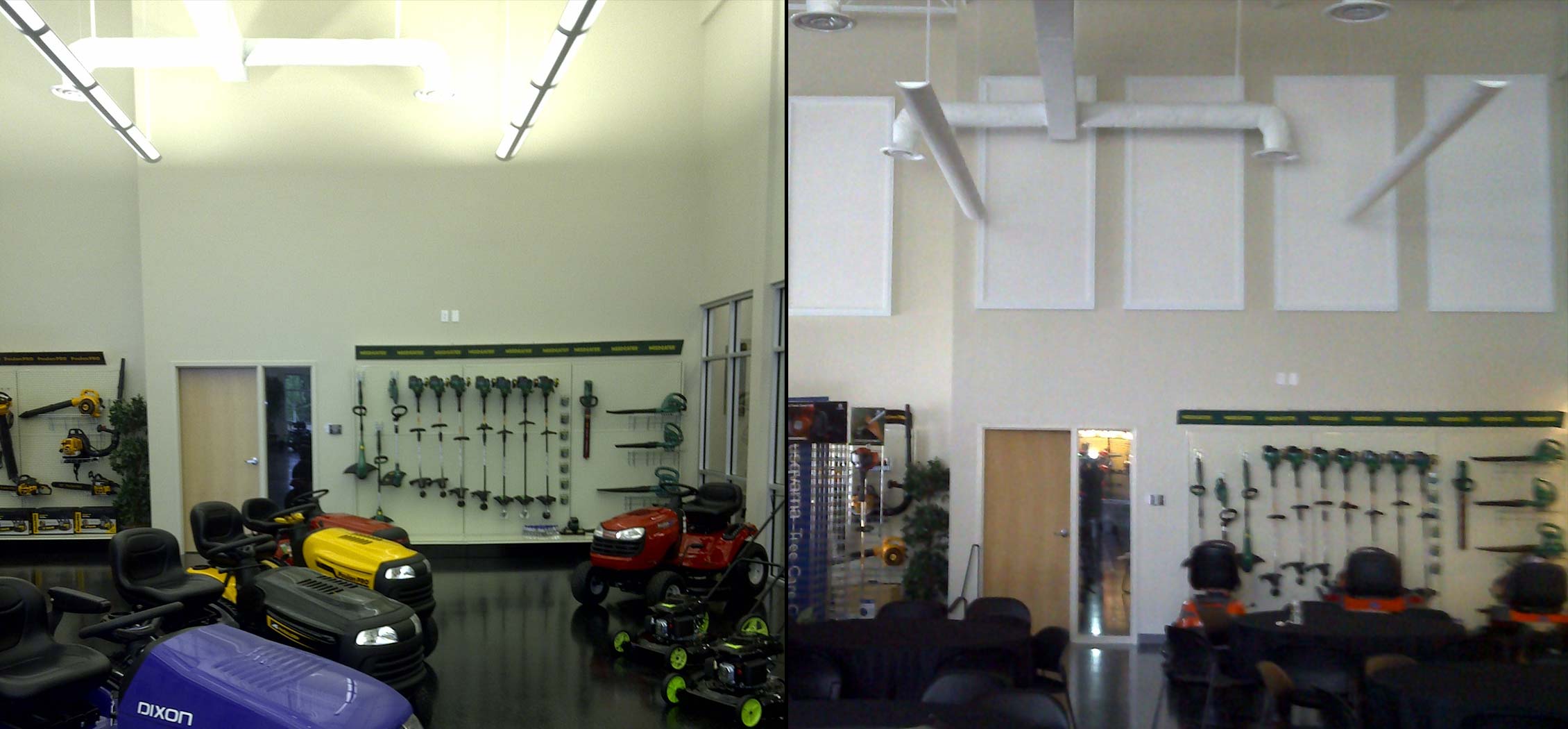 HusqvarnaShowroomCollage3 Soundproofing Husqvarna Showroom