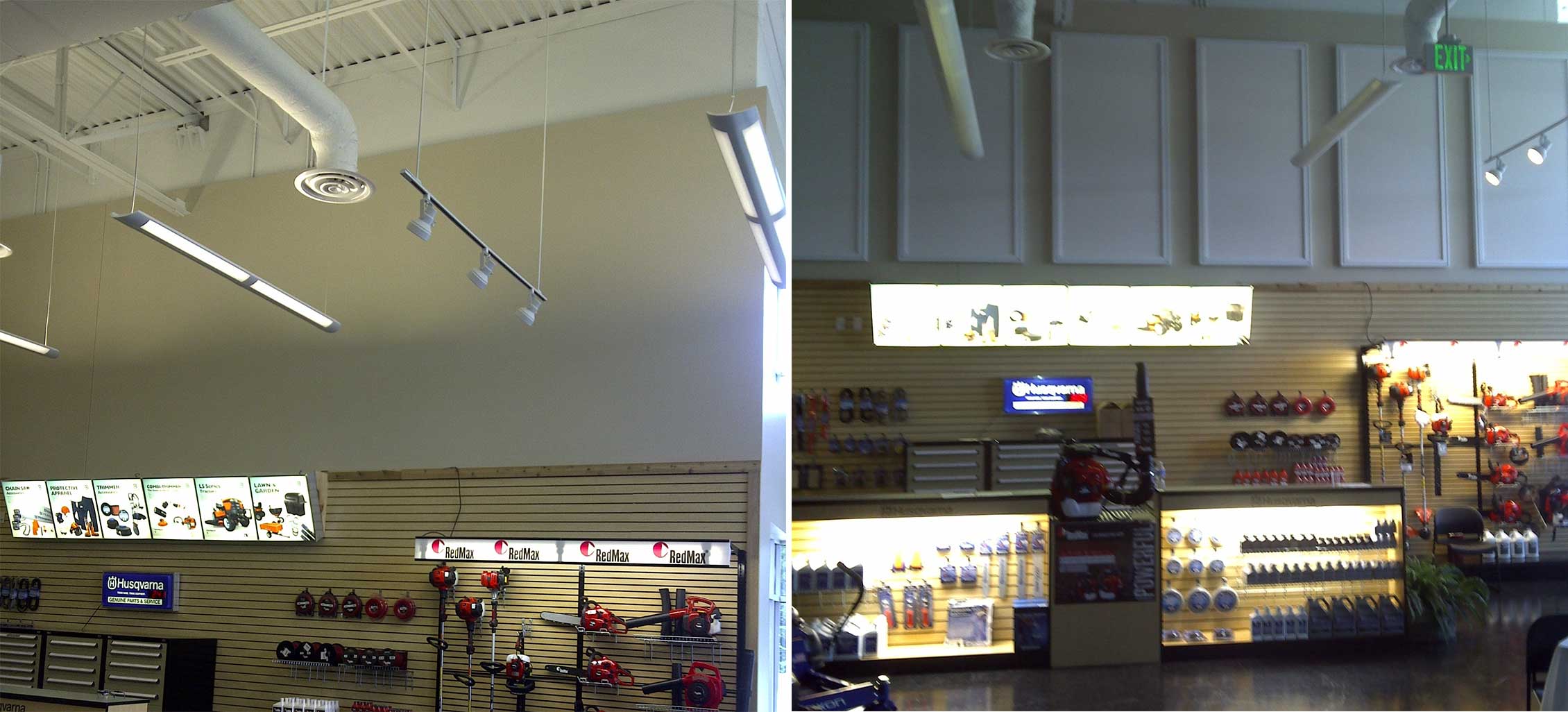 HusqvarnaShowroomView2Collage1 Soundproofing Husqvarna Showroom