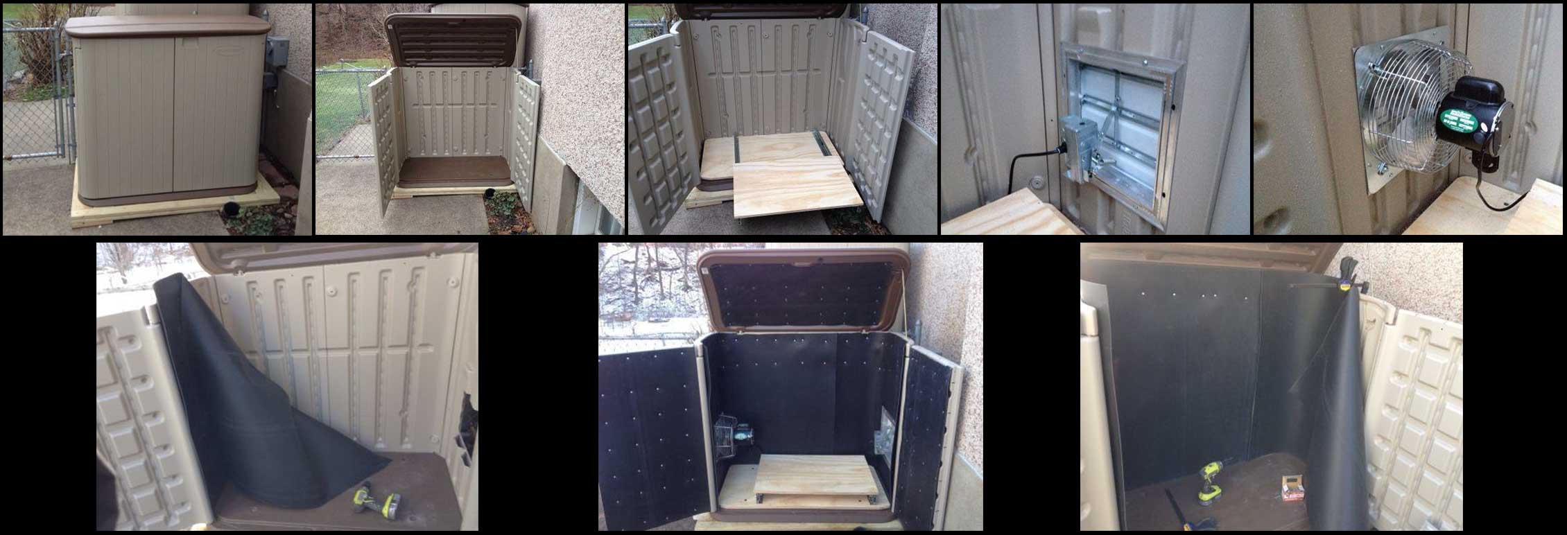 PlasticShedABInstallCollage2 Plastic Shed Noise Enclosure